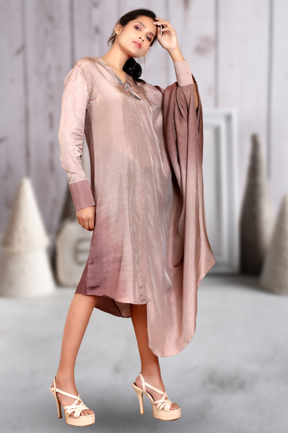 INDOWESTERN COWL DRESS