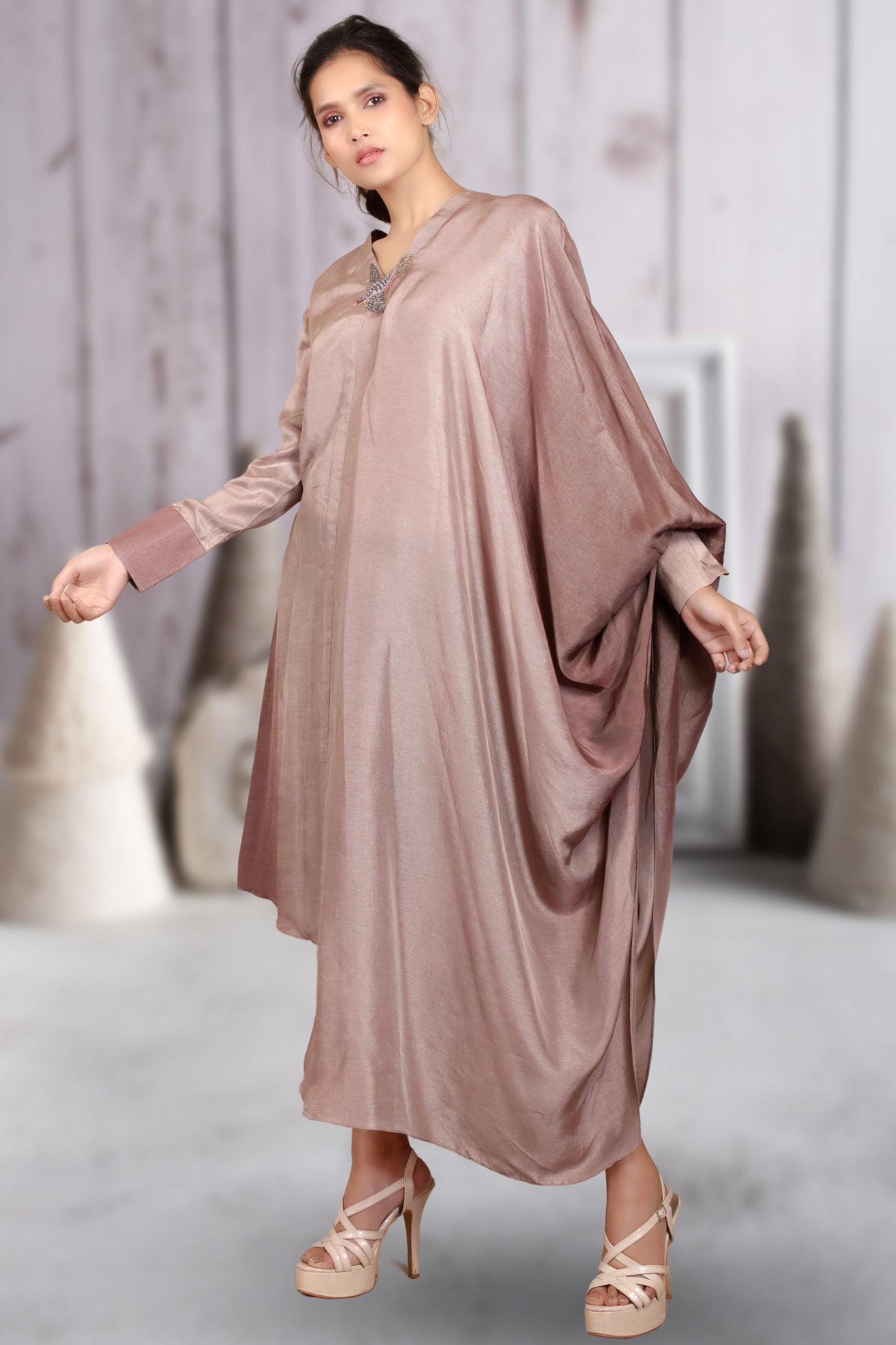 INDOWESTERN COWL DRESS