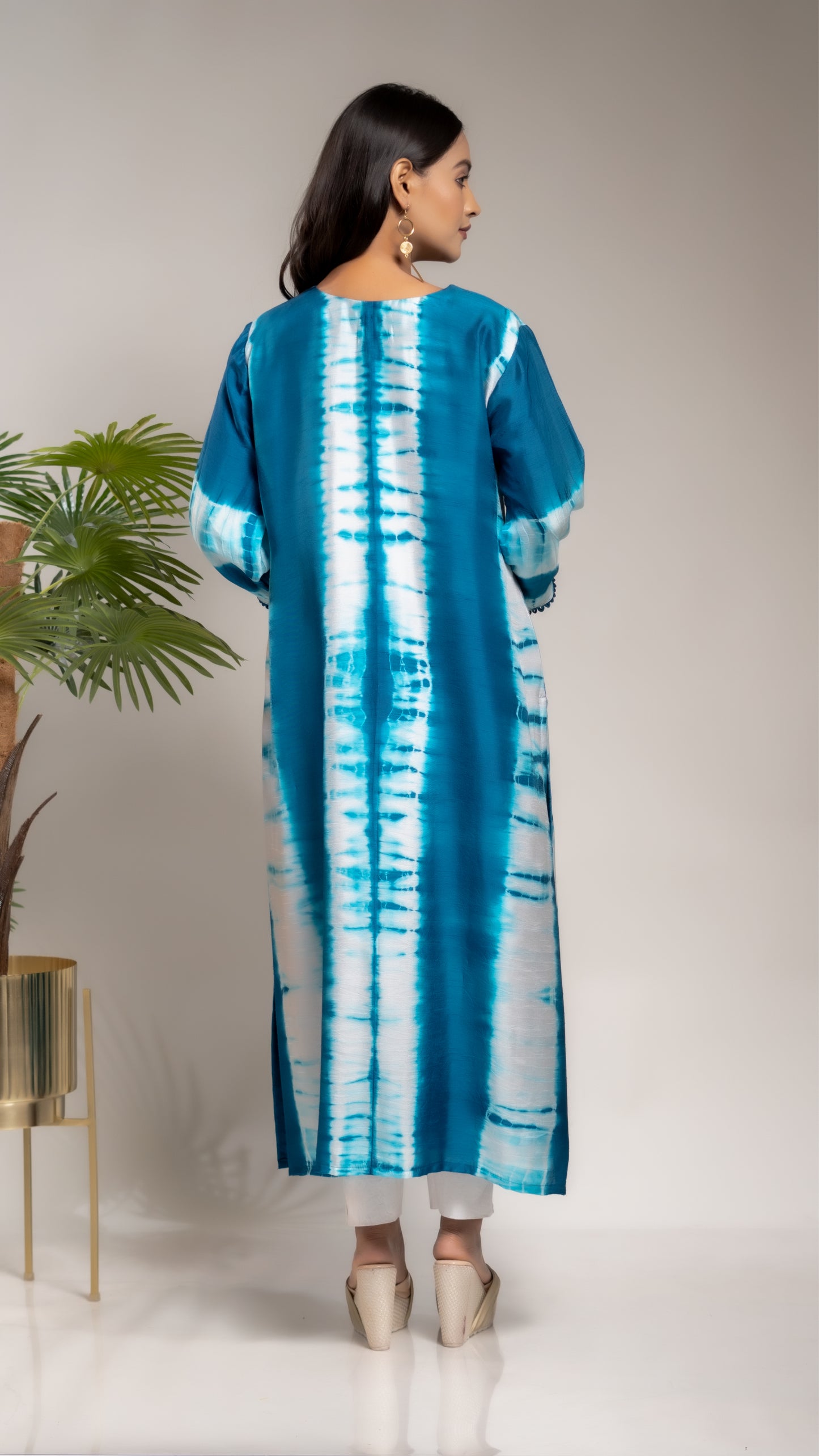 TIE AND DYE SILK KURTA