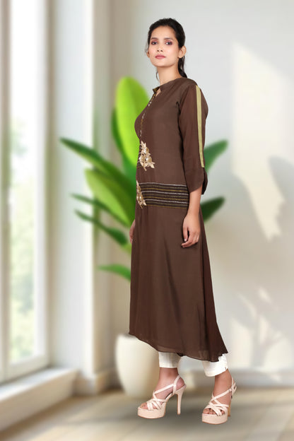 A LINE BROWN TUNIC