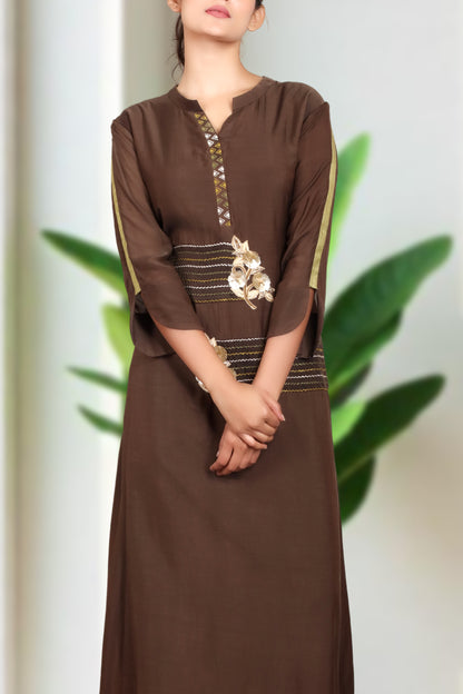 A LINE BROWN TUNIC