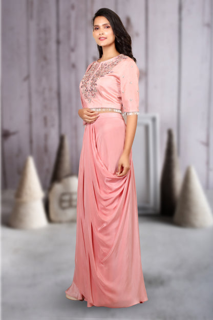 PEACH DRAPED SAREE