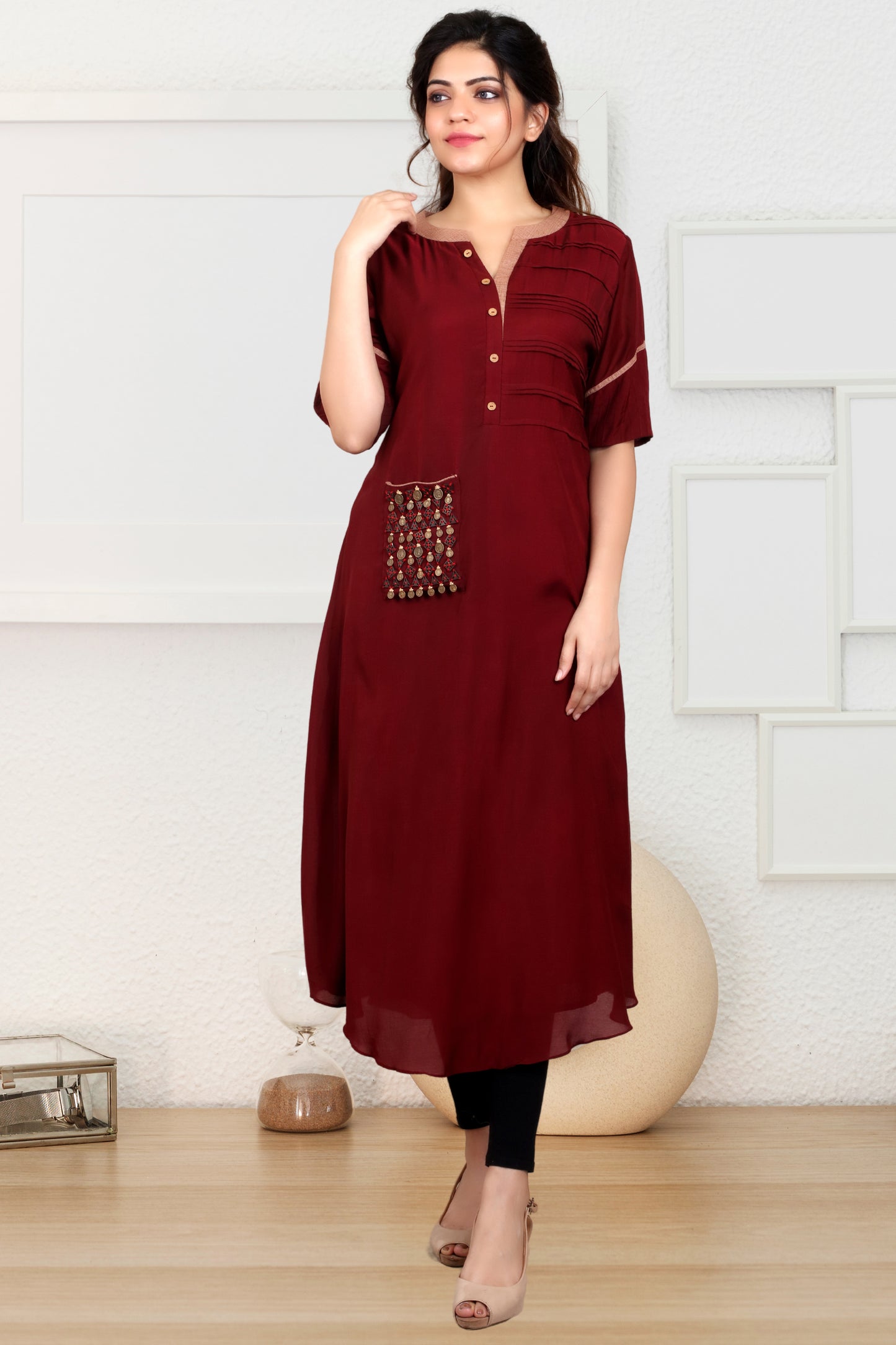 MAROON COINE TUNIC