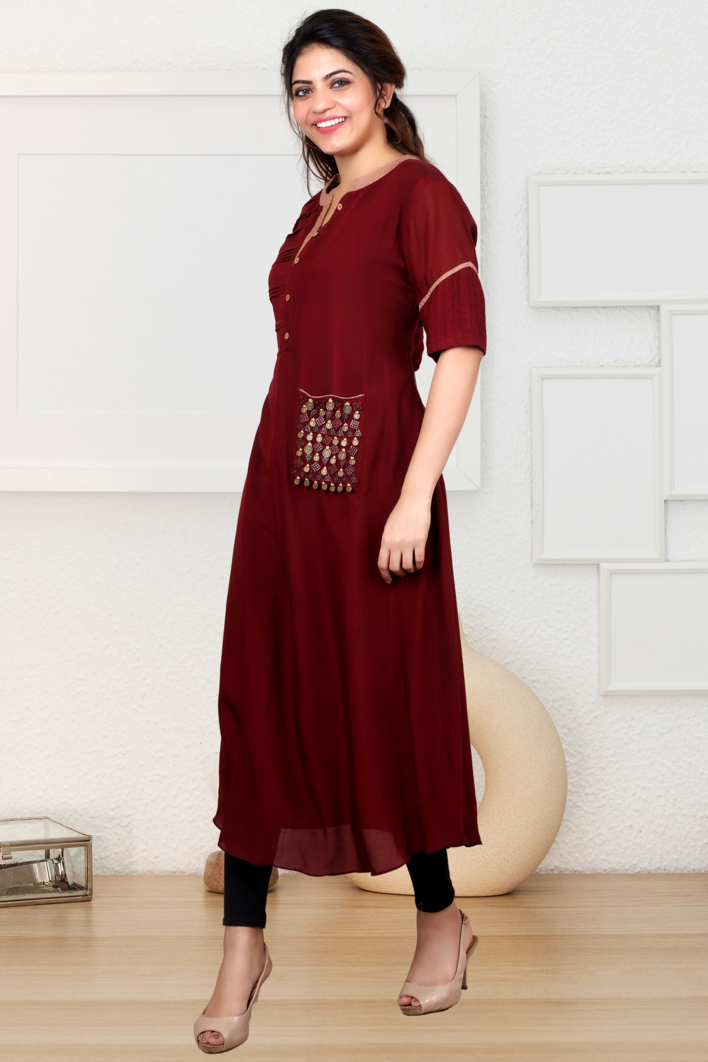 MAROON COINE TUNIC