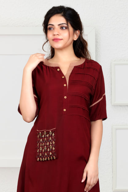 MAROON COINE TUNIC