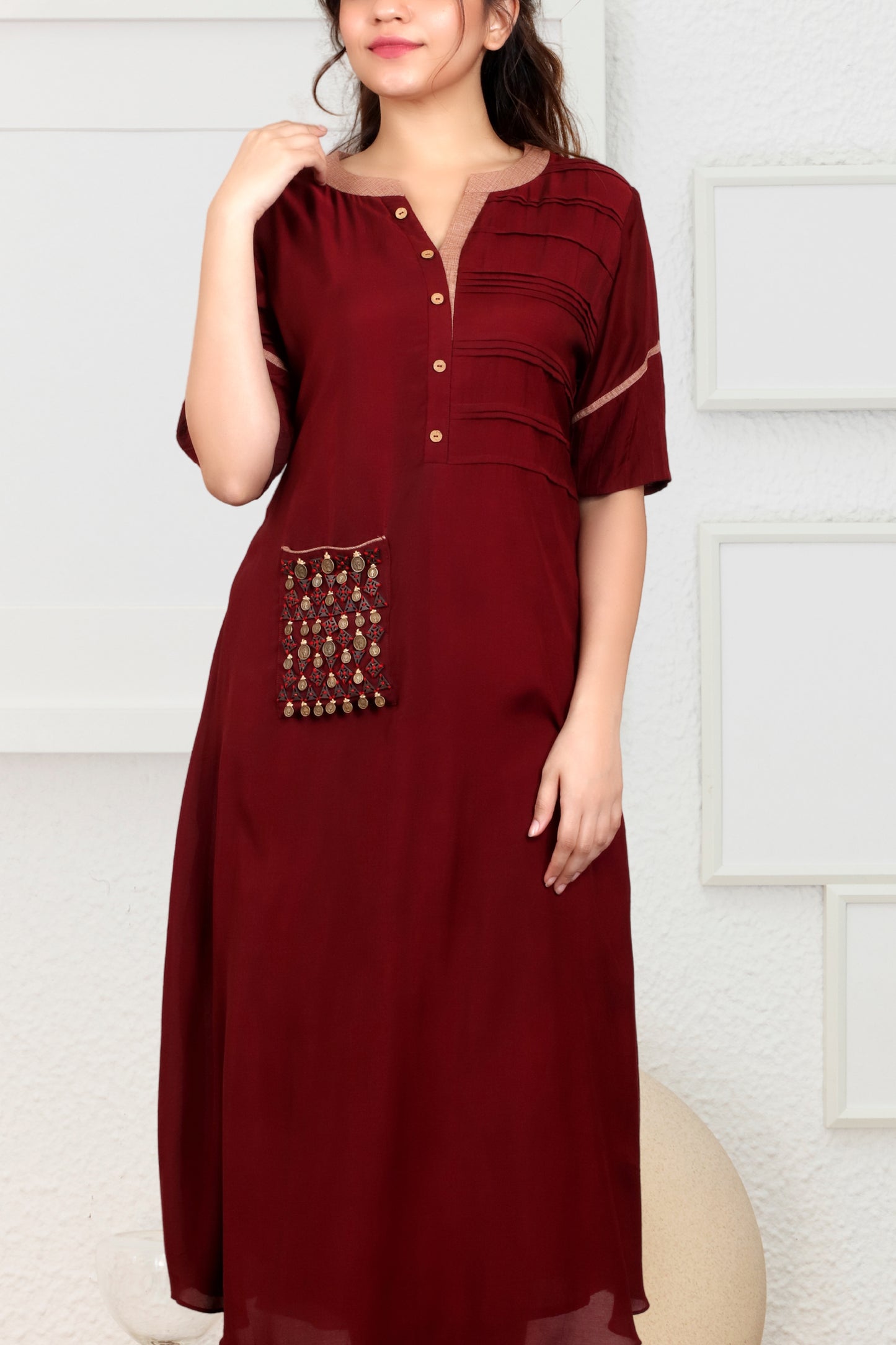 MAROON COINE TUNIC