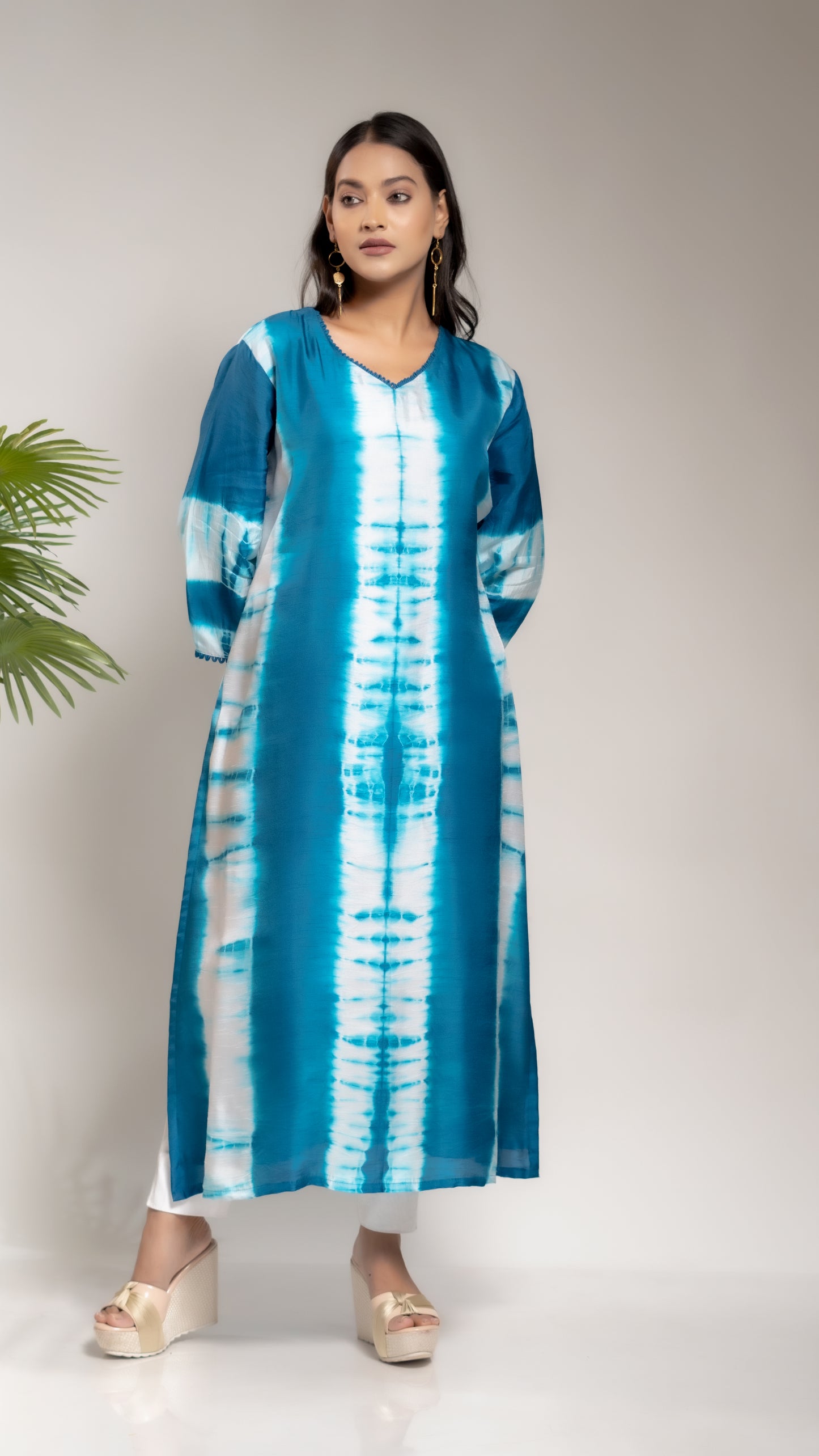 TIE AND DYE SILK KURTA