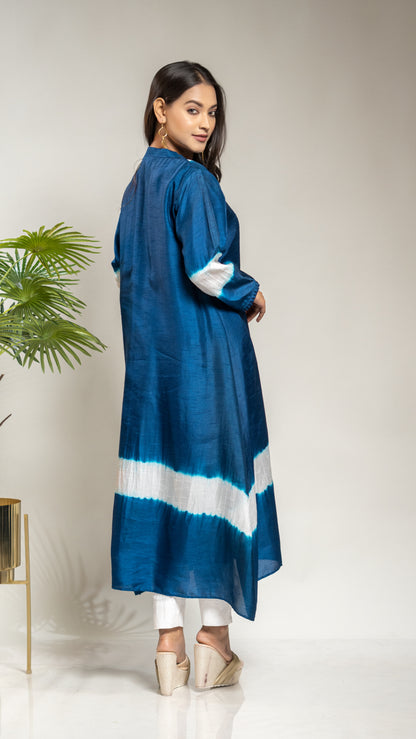 TIE & DYE A LINE TAIL CUT KURTA