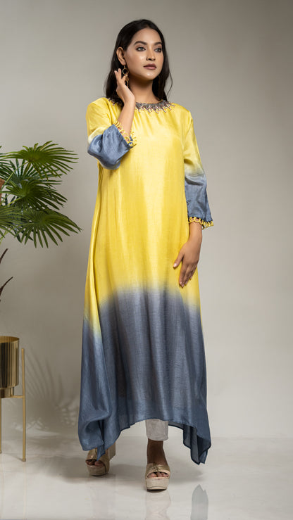 OMBRE A LINE TAIL CUT KURTA