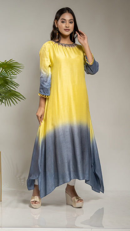 OMBRE A LINE TAIL CUT KURTA