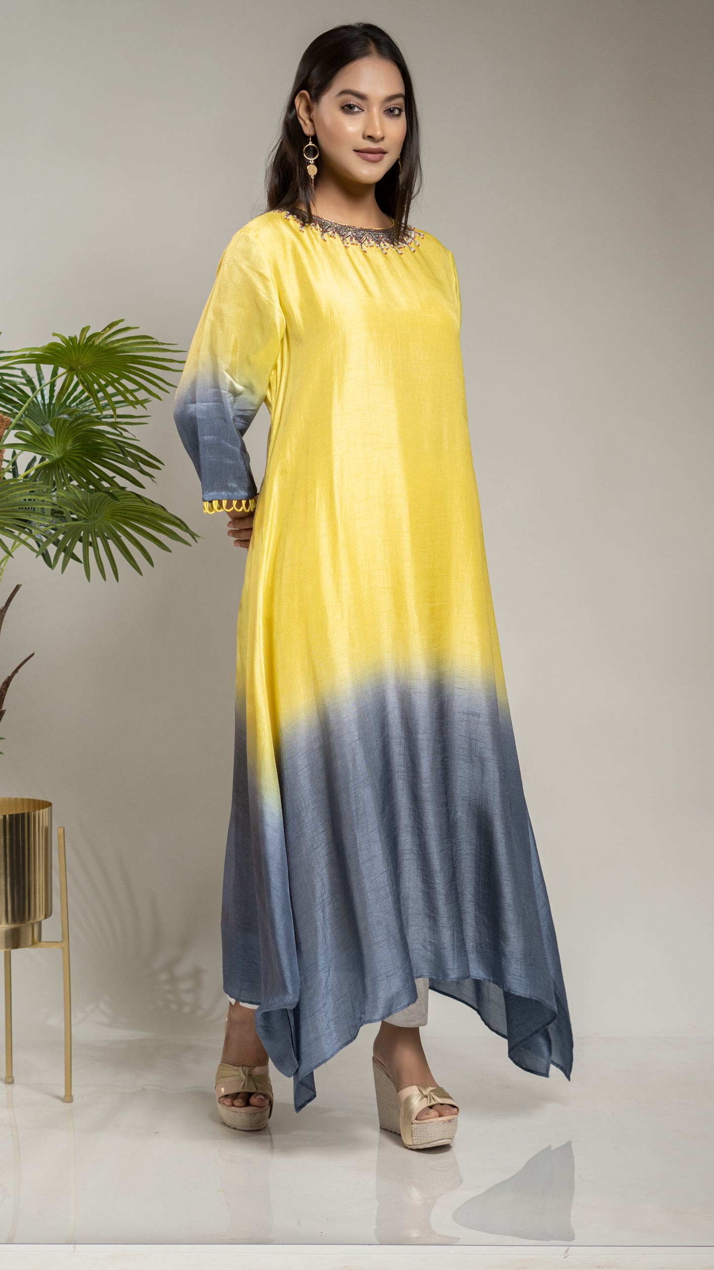 OMBRE A LINE TAIL CUT KURTA