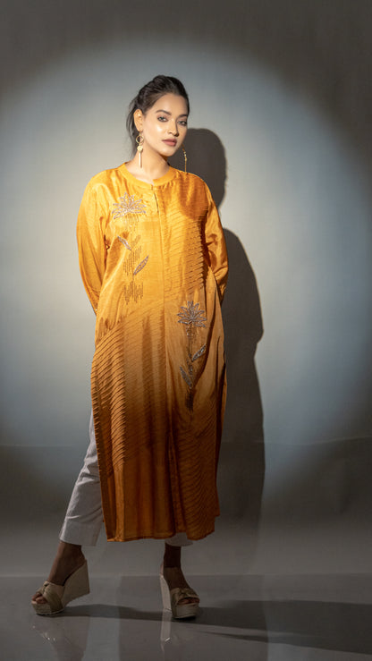 MUSTARD YELLOW SLIT KURTA