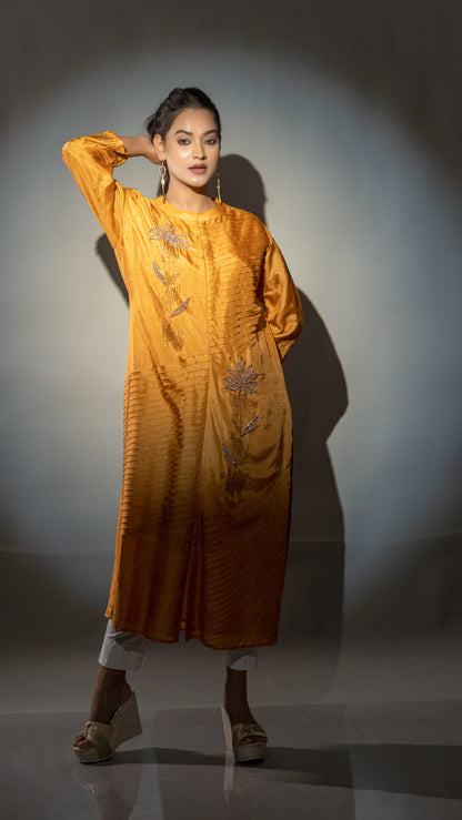 MUSTARD YELLOW SLIT KURTA