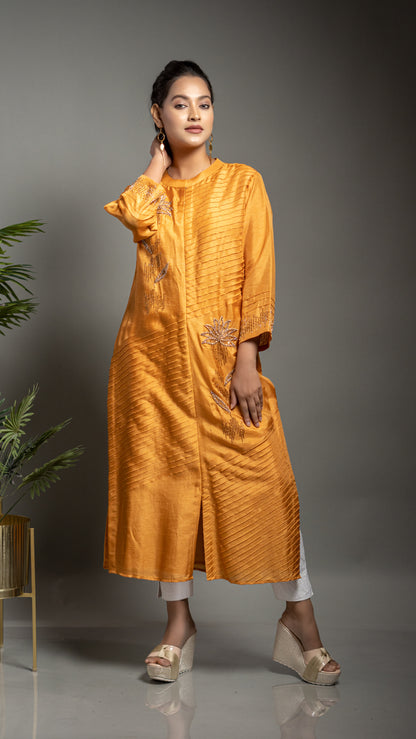 MUSTARD YELLOW SLIT KURTA