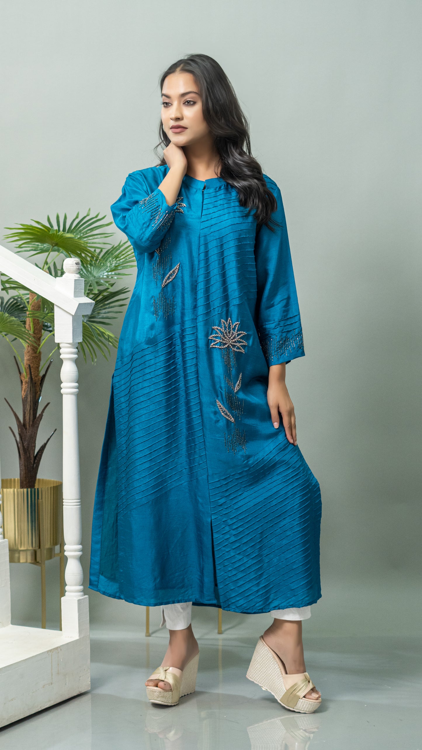 BLUE SLIT KURTA