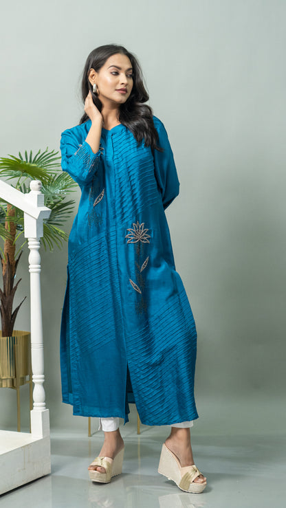 BLUE SLIT KURTA