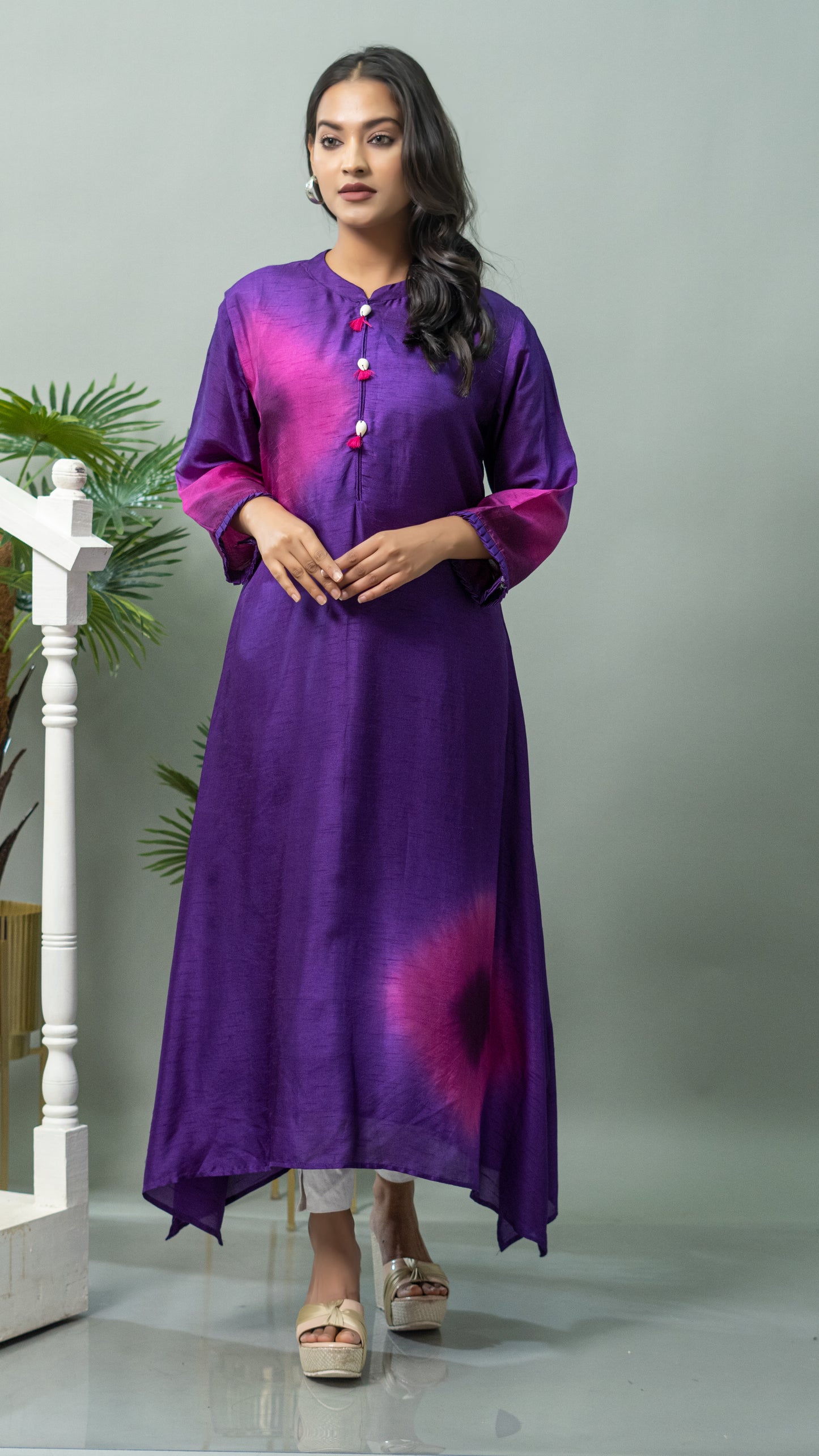 DEEP PURPLE TIE & DYE KURTA