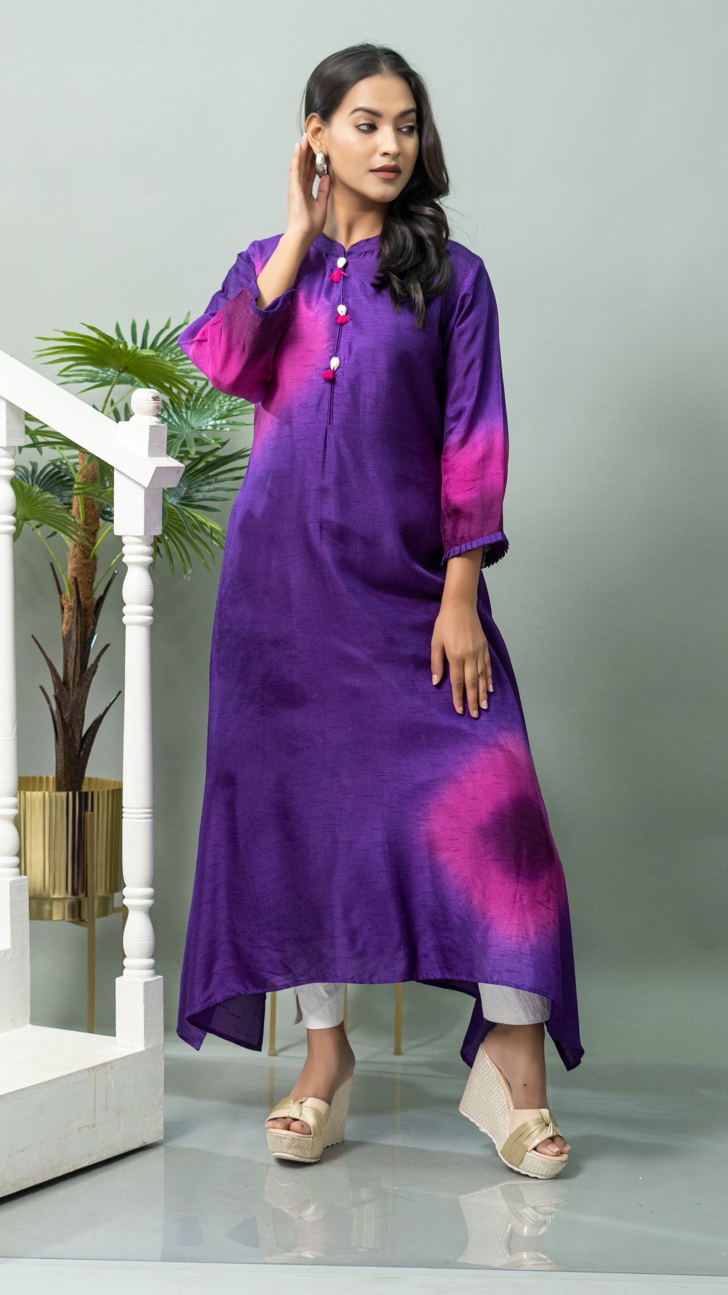 DEEP PURPLE TIE & DYE KURTA