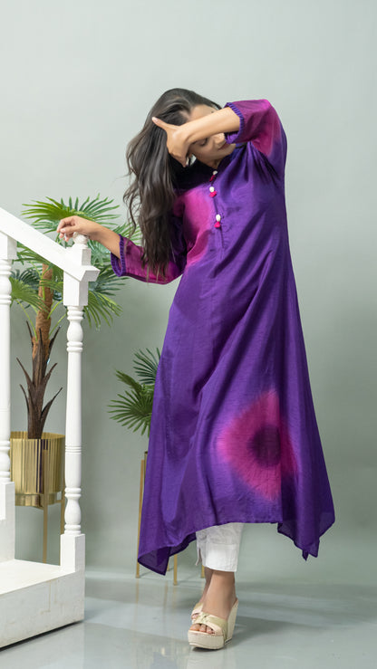 DEEP PURPLE TIE & DYE KURTA