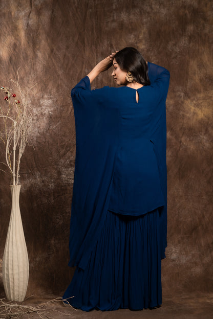 KAFTAN STYLE TUNIC PAIRED WITH SHARARA PANTS