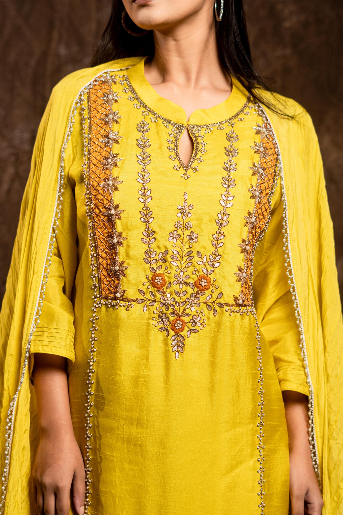 COLOUR BLOCKING CRUSH SHARARA SET