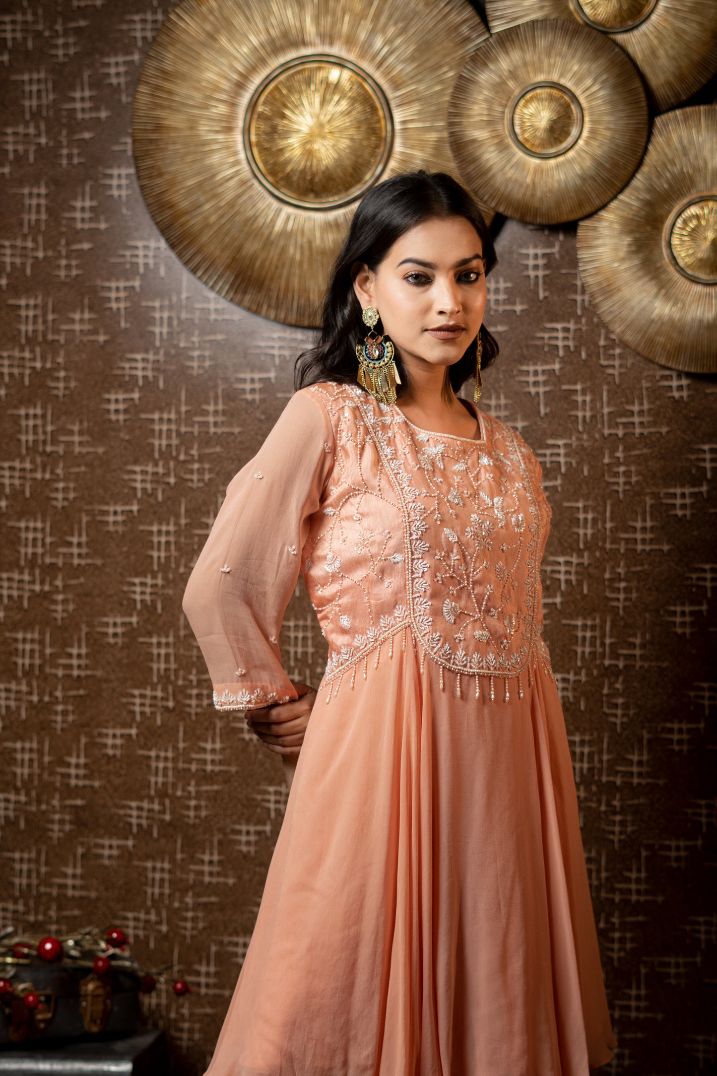 SHARARA SET WITH FLOWY PEPLUM KURTA