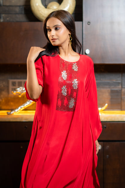 INDOWESTERN LONG DRAPED DRESS