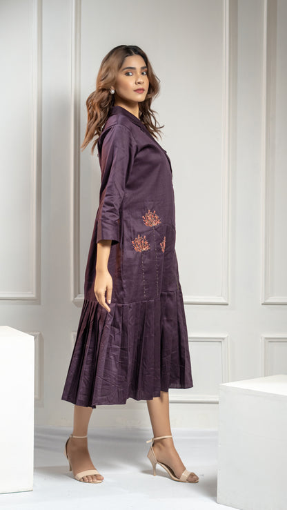 DRESS WITH FLORAL EMBROIDERY